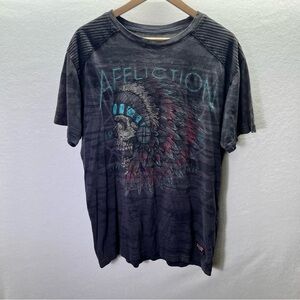 Affliction American Customs Live Fast T-Shirt Men’s XL Soft Colorful Skull 2640
